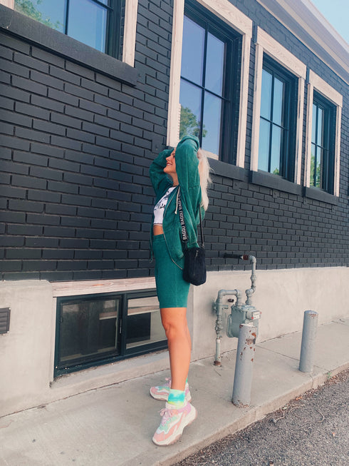 Wake Up Late Hoodie// Teal *RESTOCKED*